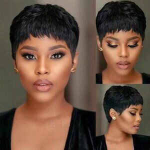 Human Hair Short Pixie Cut Wigs for Black Women Human Hair Glueless pixie Wig